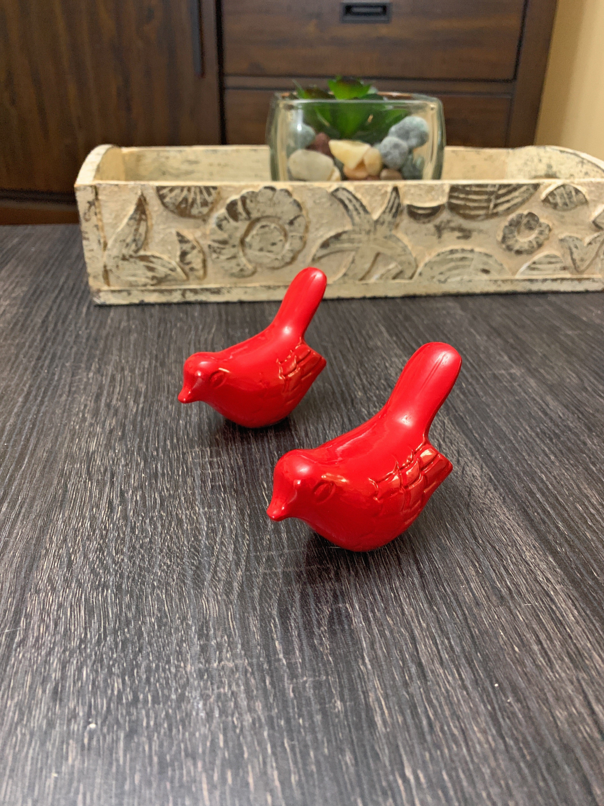 Vibhsa Birds of Health and Happiness Set of 2 (Red)