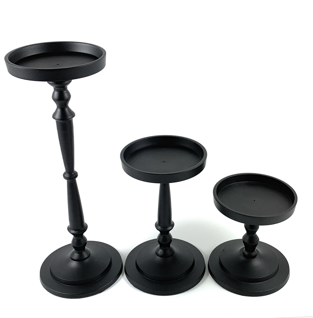 Pillar Candle Holder Set of 3 Black