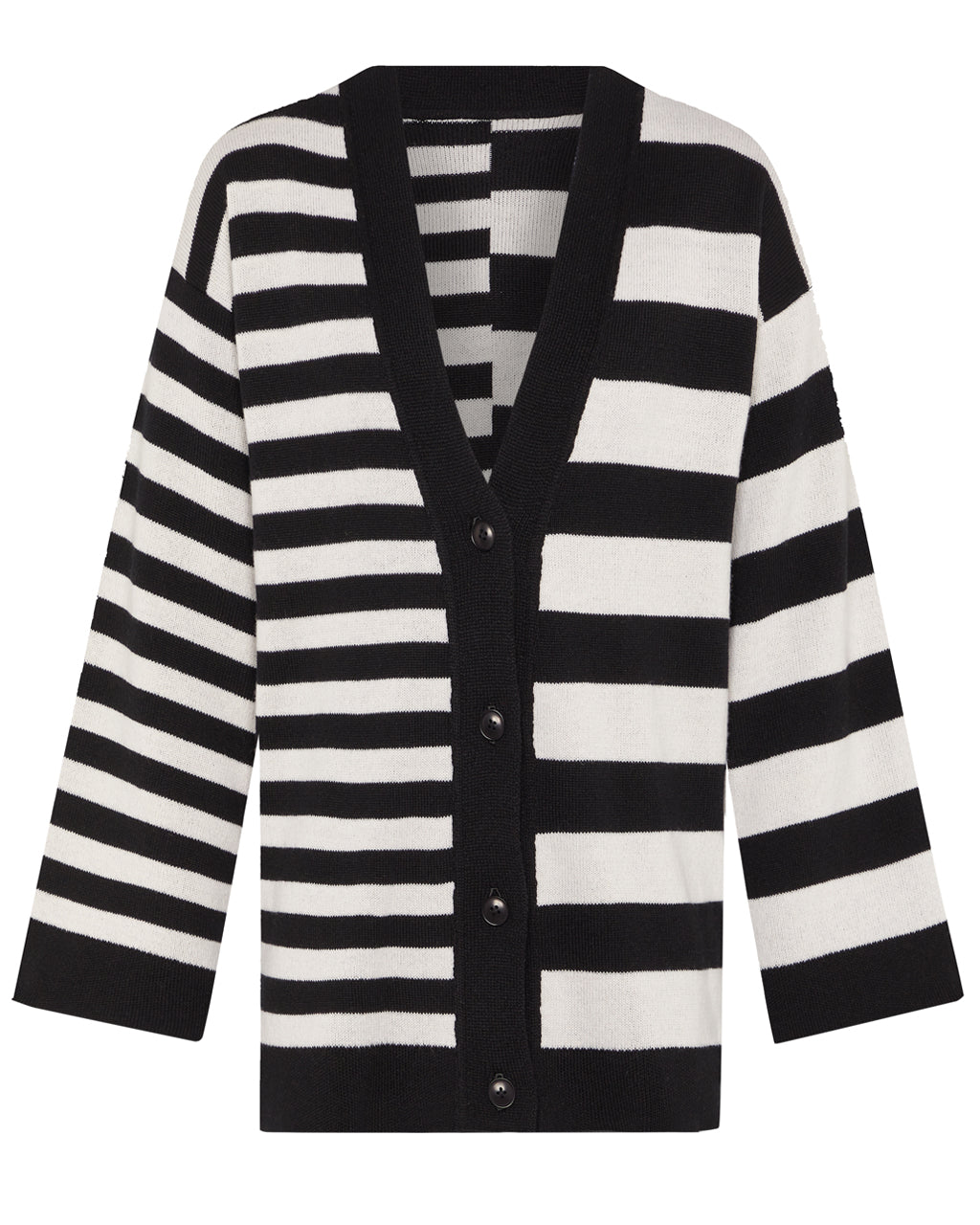 Multi-Striped Wool & Cashmere Knitted Cardigan