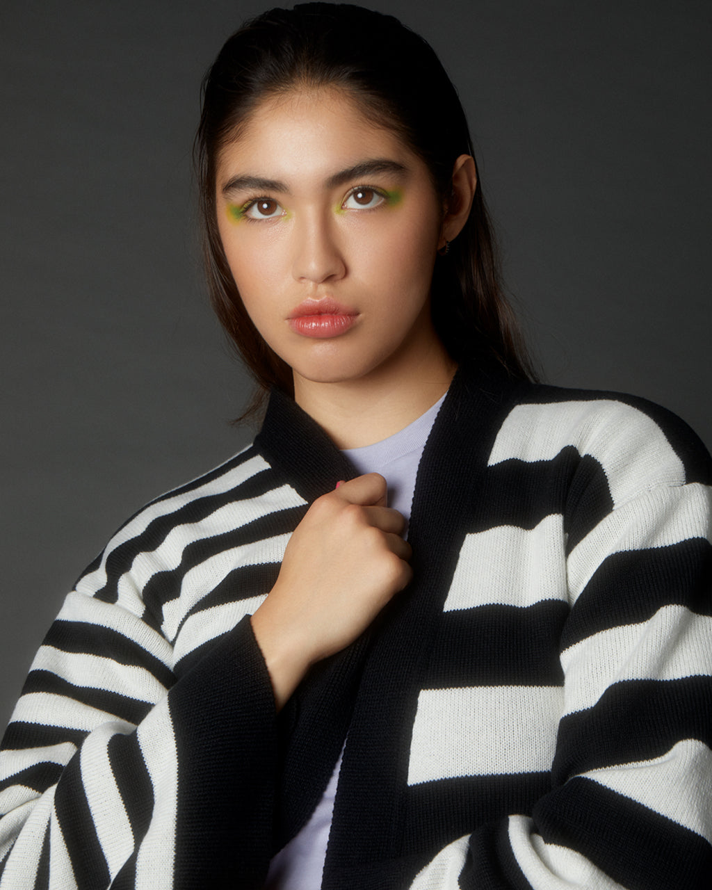 Multi-Striped Wool & Cashmere Knitted Cardigan