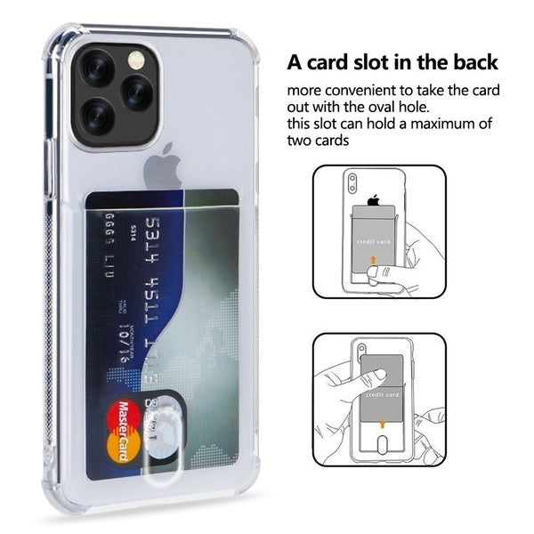 Soft TPU Clear Case With Card Slot - For iPhone 15 Pro