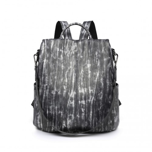LG2333 - Miss Lulu Versatile Anti-Theft PU Leather Convertible Bag And Backpack - Black