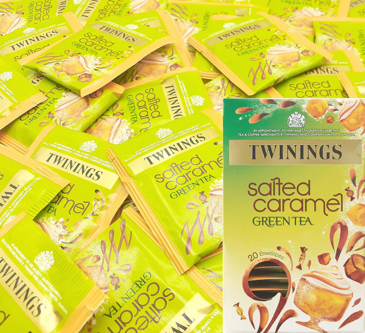 Twinings Salted Caramel Tea Bags Individually Enveloped Tagged Healthy Sachets
