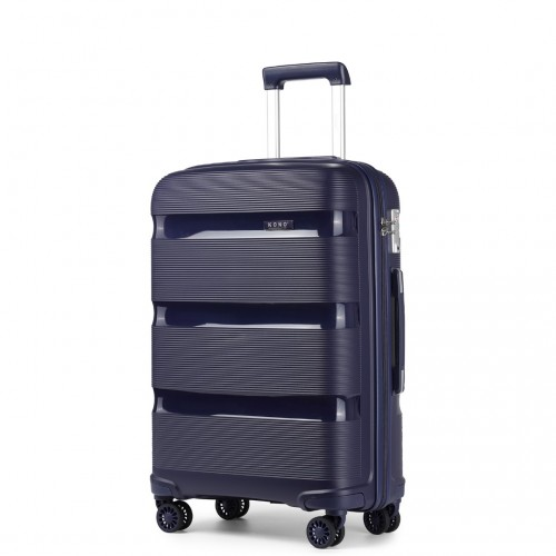 K2092L - Kono 24 Inch Bright Hard Shell PP Suitcase - Classic Collection - Navy