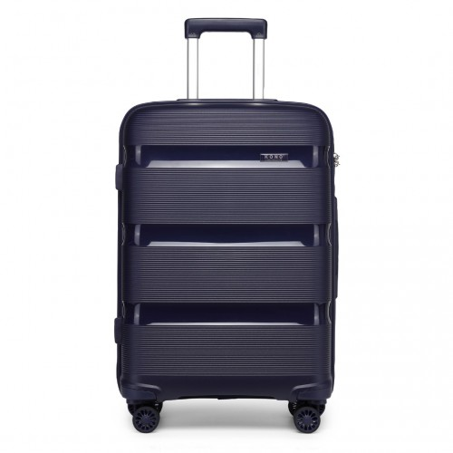 K2092L - Kono 24 Inch Bright Hard Shell PP Suitcase - Classic Collection - Navy