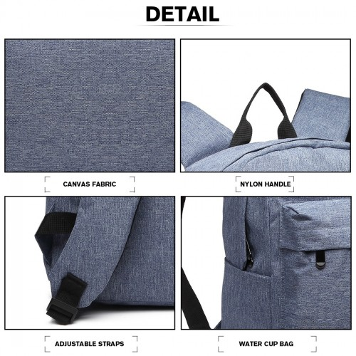 E1930 - Kono Durable Polyester Everyday Backpack With Sleek Design - Blue
