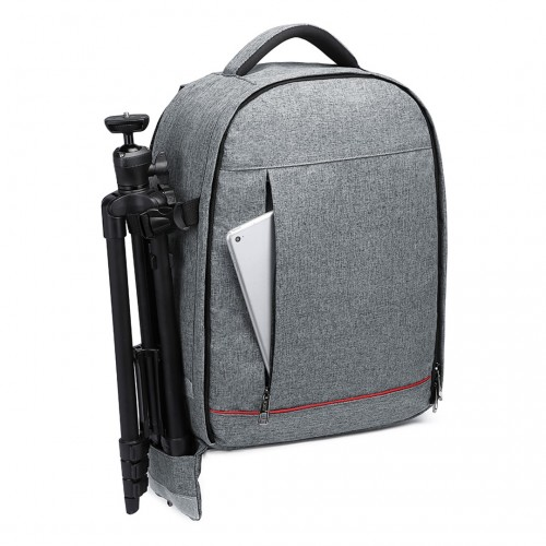 E6928 - Kono Water Resistant Shockproof DSLR Camera Backpack - Light Grey