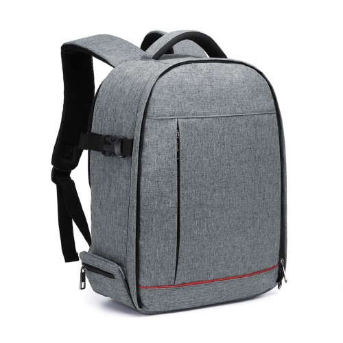 E6928 - Kono Water Resistant Shockproof DSLR Camera Backpack - Light Grey