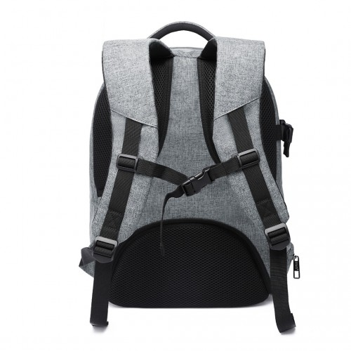 E6928 - Kono Water Resistant Shockproof DSLR Camera Backpack - Light Grey
