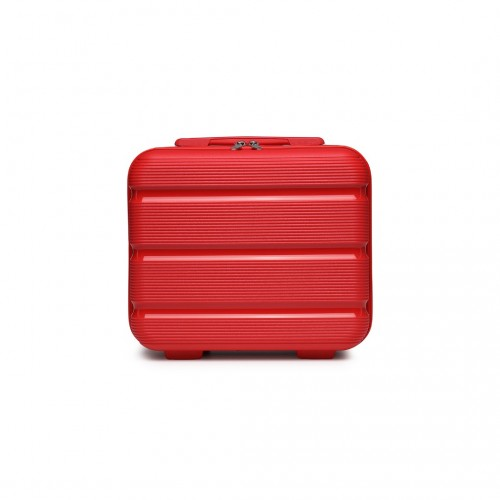 K2092L - Kono 14 Inch Bright Hard Shell PP Vanity Case - Red