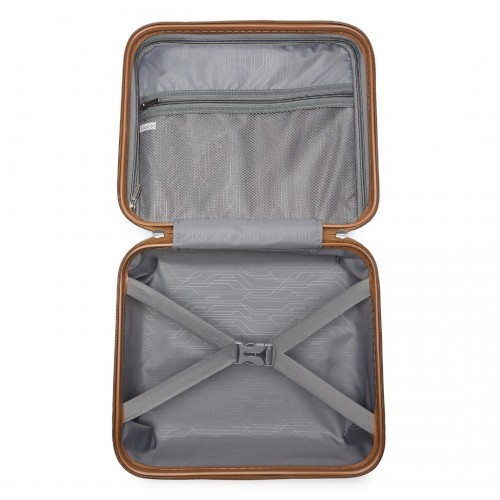 K2092L - Kono 14 Inch Bright Hard Shell PP Vanity Case - Blue and Brown