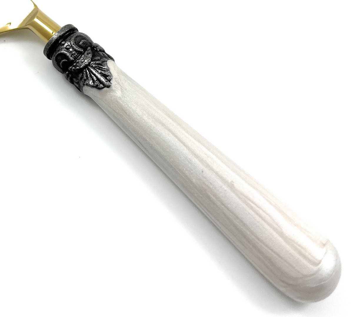 White Resin Handle Flatware set of 20 Antique Design
