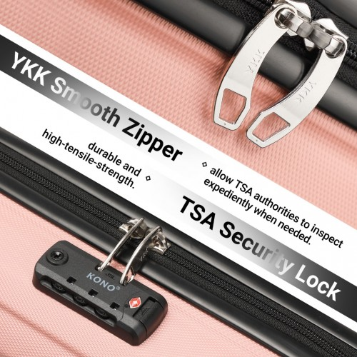 K1871-1L - Kono ABS 16 Inch Sculpted Horizontal Design Cabin Luggage - Nude