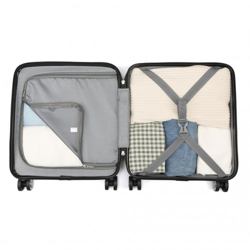 K1871-1L - Kono ABS 16 Inch Sculpted Horizontal Design Cabin Luggage - Nude