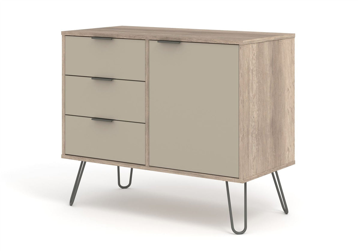 Augusta Driftwood Small Sideboard With 1 Doors 3 Drawers