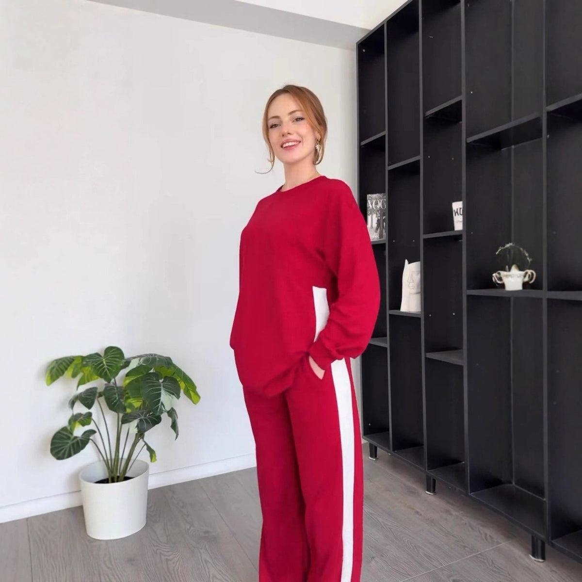 European And American Fashion Casual Exercise Contrast Color Suit