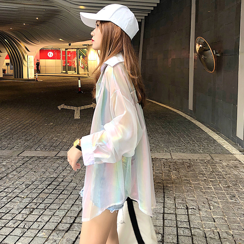 Salt Series Sunscreen Shirt Women"s Summer Korean Thin