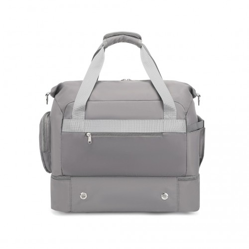 EA2348 - Kono Waterproof Multi-Pocket Travel Duffel Bag Set With Dedicated Shoe Compartment - Grey