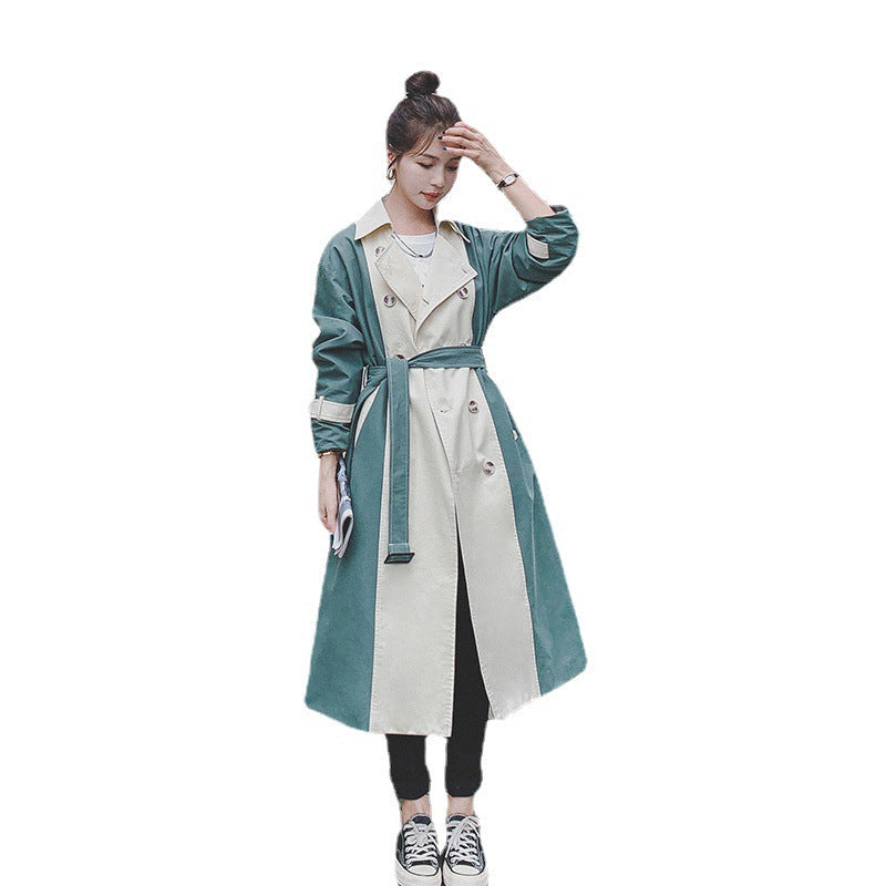Mid-length Temperament British Style Small Over-the-knee Loose Slim Coat