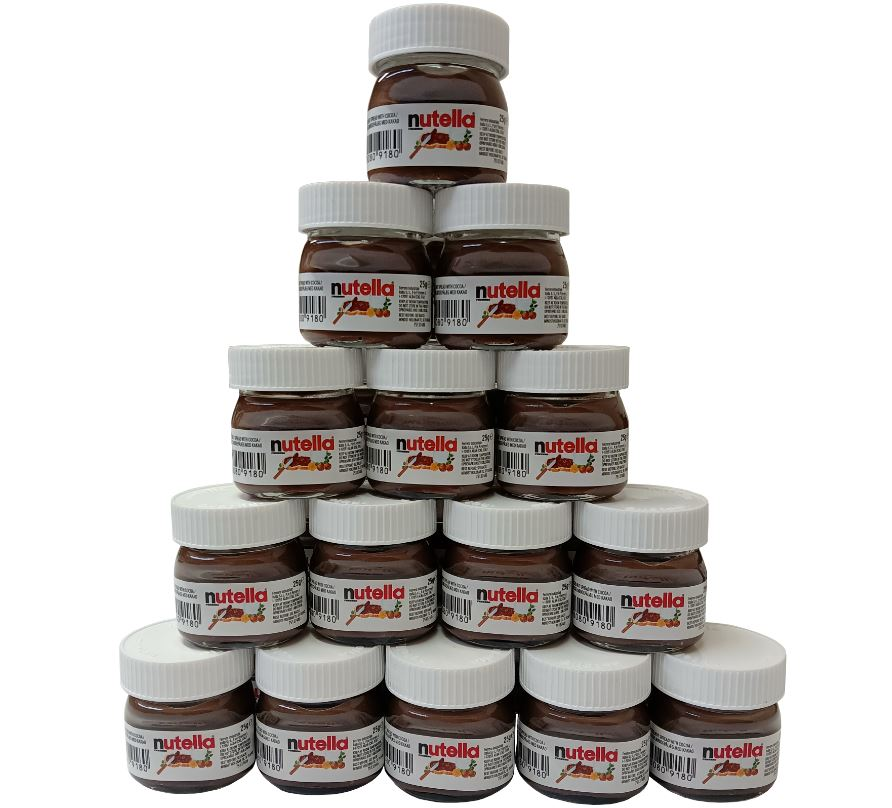 Nutella Spread Hazelnut 25g Individual Mini Glass Jars Chocolate Nougat Cream Oz