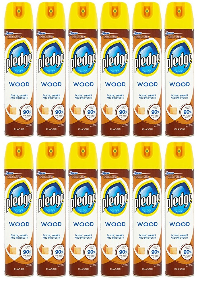 12 x Pledge Expert Holzpflegepolitur Aerosol Classic 250ml