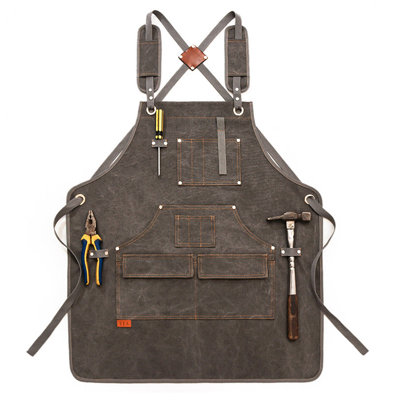 Fashion canvas apron custom logo anti-fouling thickening