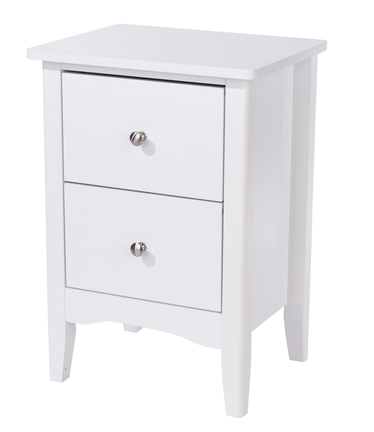 Como White 2 Petite Drawer Bedside Cabinet