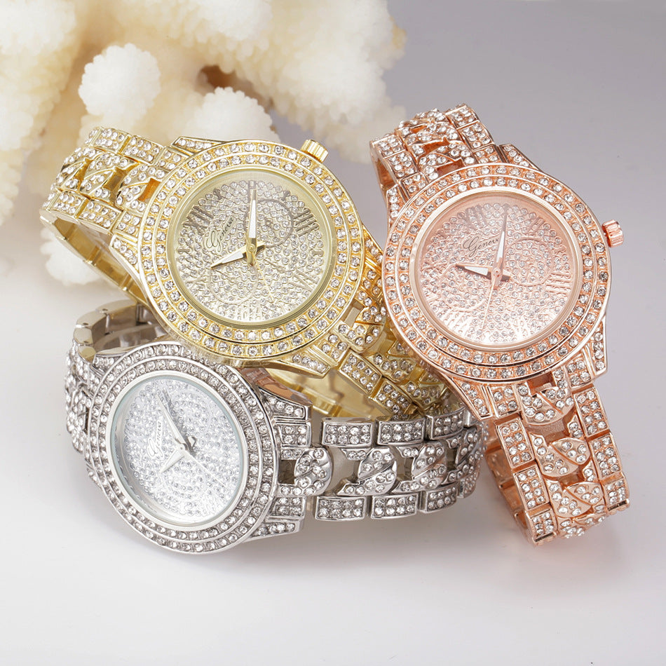 Fashion Trend Full Diamond Alloy Geneva Diamond Watch