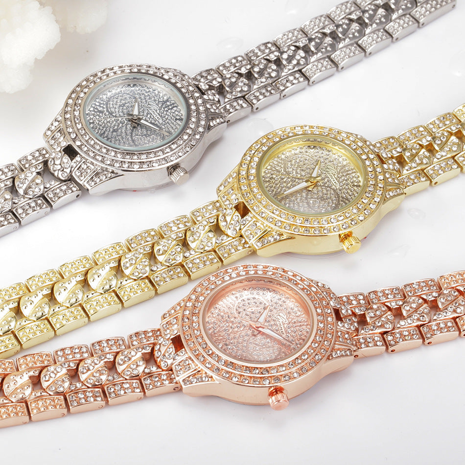 Fashion Trend Full Diamond Alloy Geneva Diamond Watch
