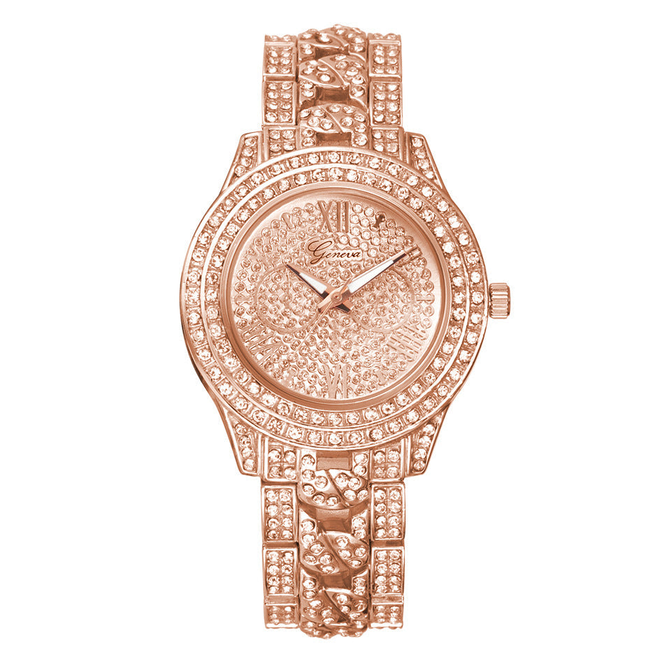 Fashion Trend Full Diamond Alloy Geneva Diamond Watch