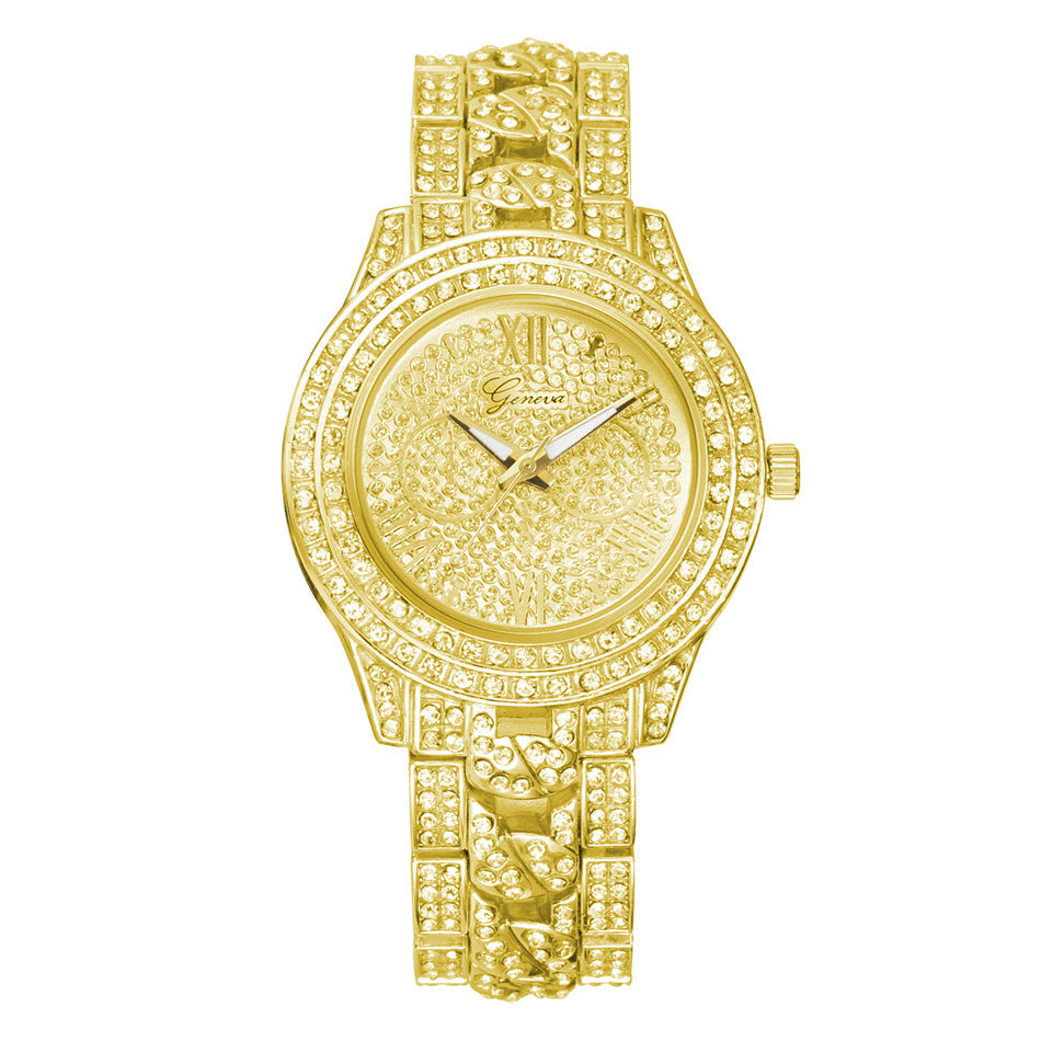 Fashion Trend Full Diamond Alloy Geneva Diamond Watch