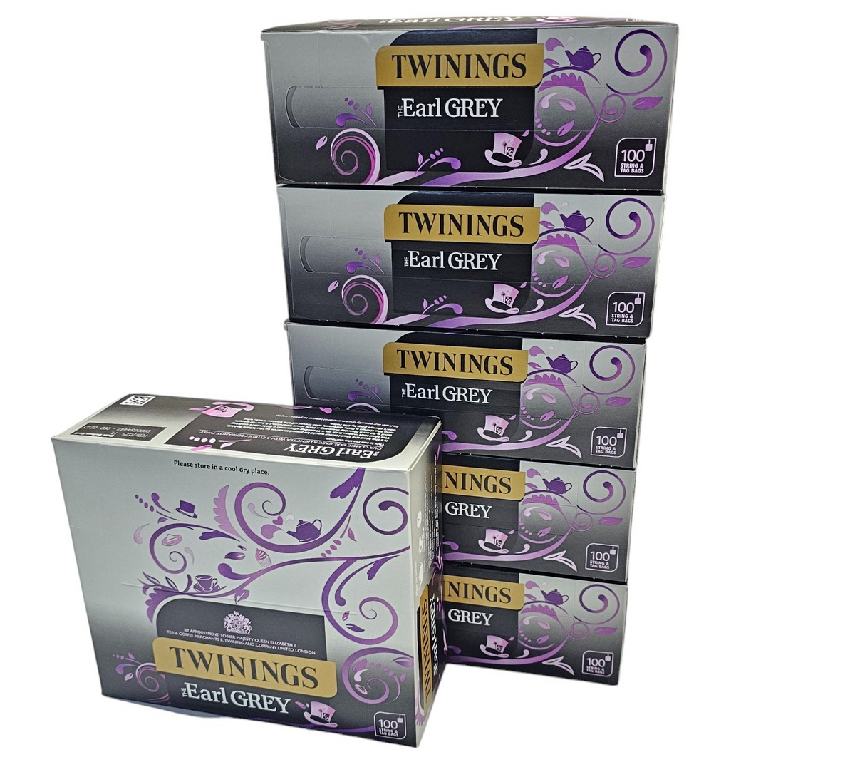 Twinings Earl Grey String & Tag Tea Bags Sachets One Full Pack Box x100 Servings