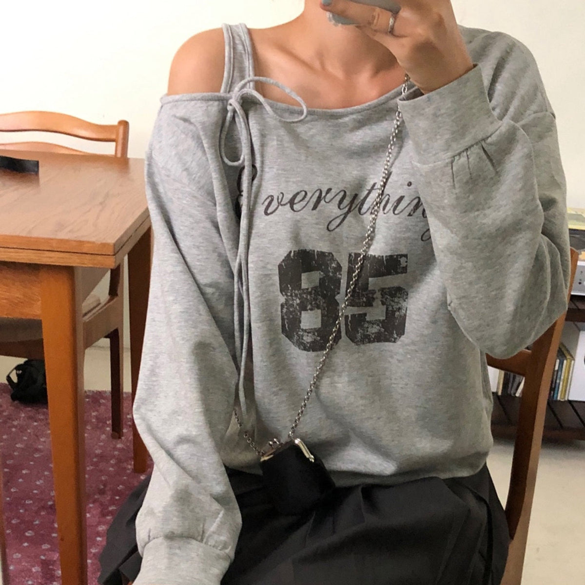 New Relaxed-style Outfit Loose-fitting Asymmetrical T-shirt