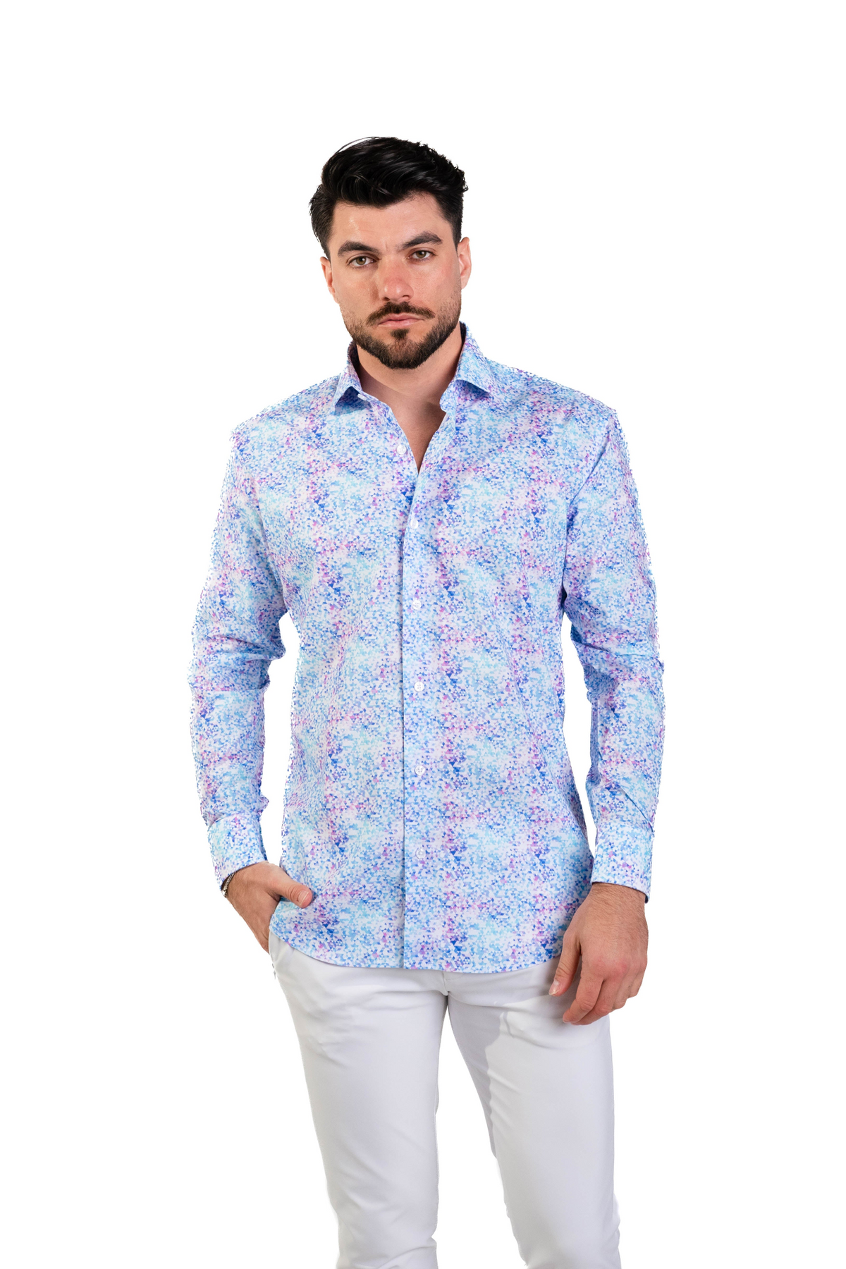 MASUTTO ROBERTS/05 LONG SLEEVE BUTTON DOWN SHIRT
