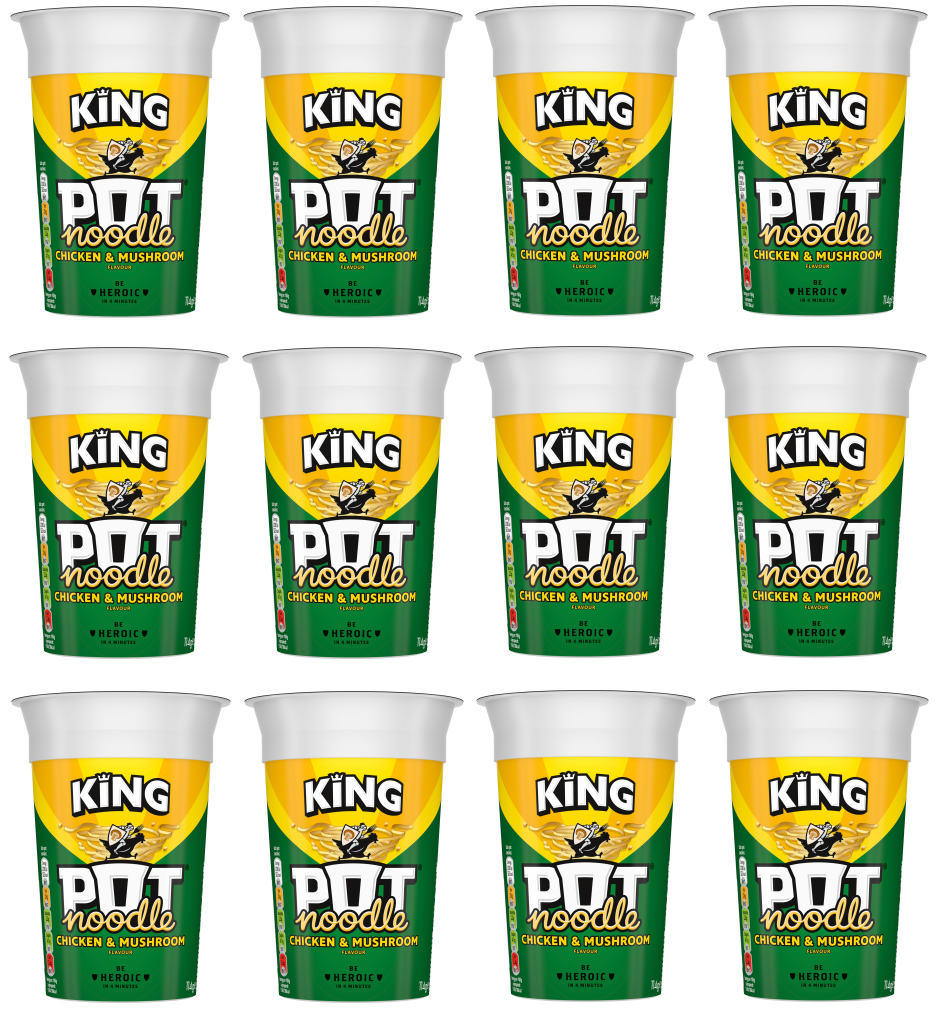 12 x Pot Noodle King Chicken & Mushroom 114G