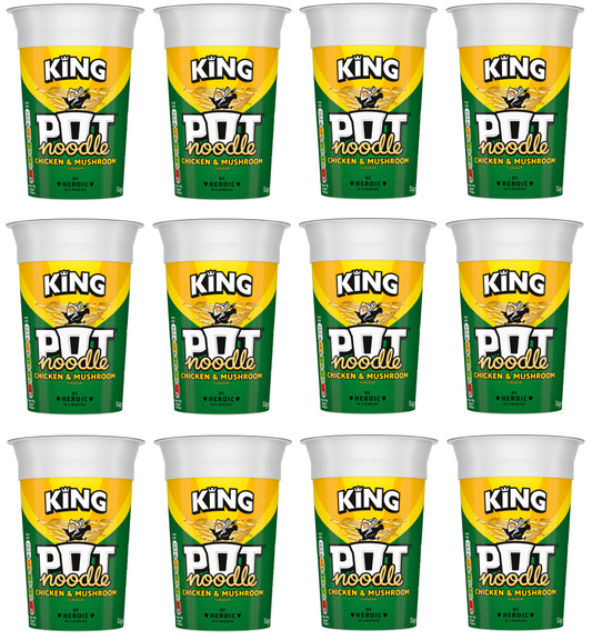 Pot Noodle King Chicken & Mushroom 114g – Case of 12