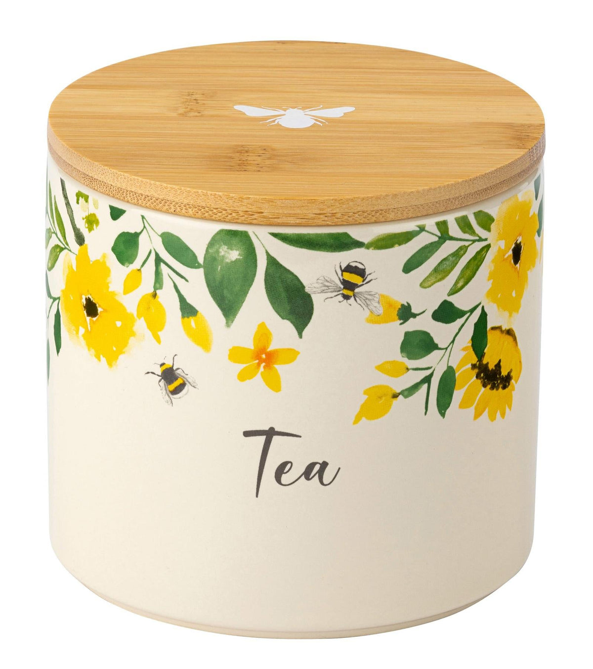 Bee-Beautiful Tea Canister - Bamboo Lid