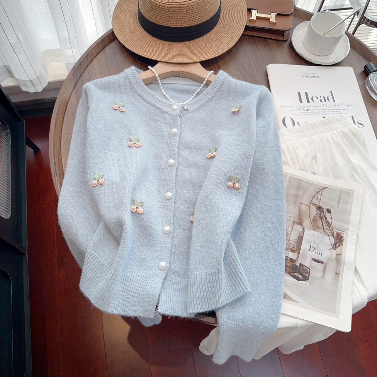French Sweet Gentle Soft Glutinous Round Neck All-matching Anti-aging Sweater Coat