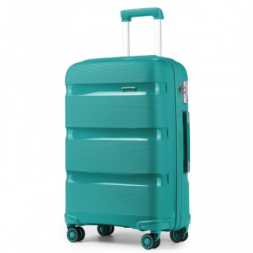 K2092L - Kono 28 Inch Bright Hard Shell PP Suitcase - Classic Collection - Blue/Green