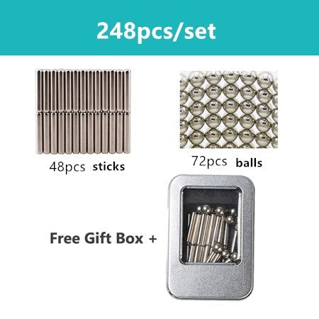 Magnet Rubik's Cube Magic Blocks Children Assembly Toys Educational Bucky Magnetic Rod Steel Ball Set Educational Toy