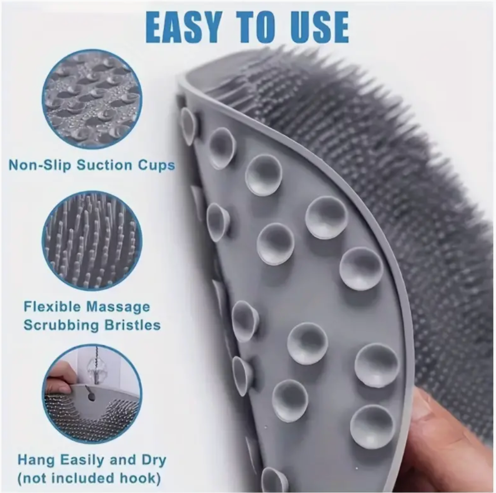 Silicone Foot and Back Massage Shower and Bath Mat GREY. NR22