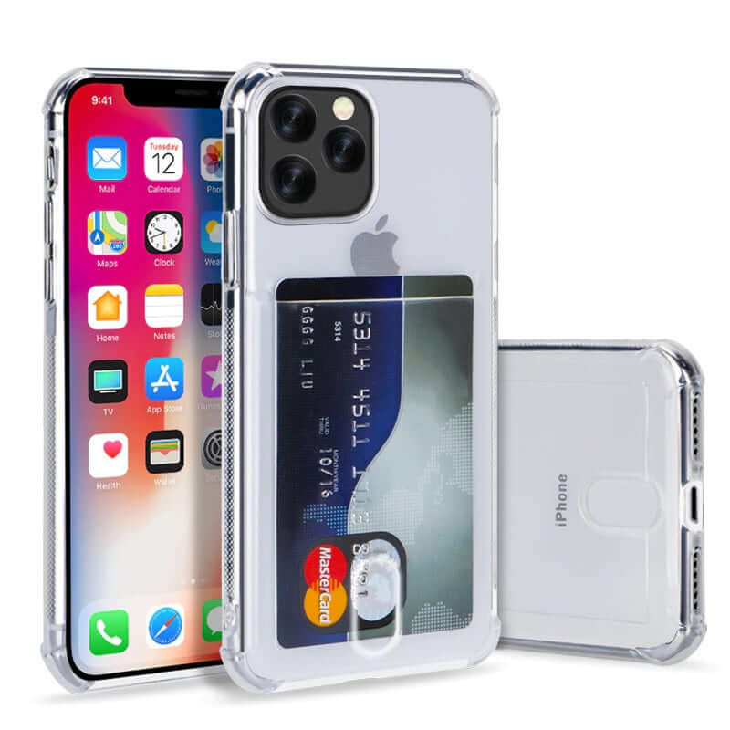 Soft TPU Clear Case With Card Slot - For iPhone 13