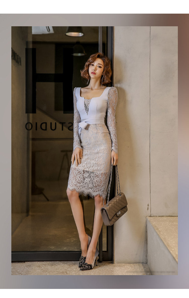 Patchwork lace dress