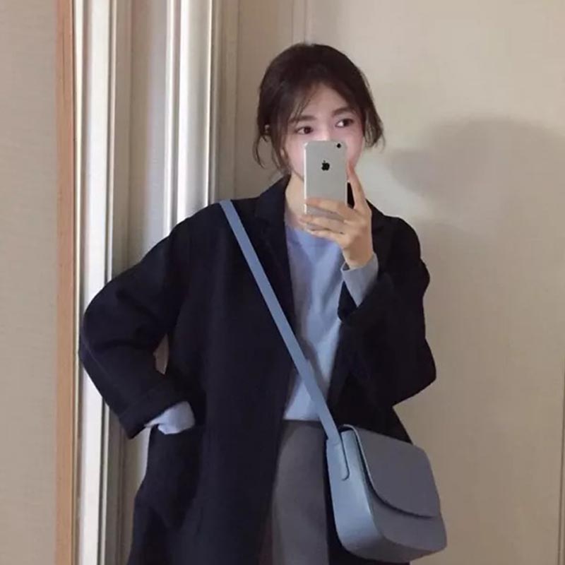Solid Color Single Shoulder Crossbody Saddle Bag