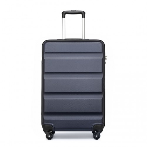 K2191L - Kono 19 Inch Cabin Size Carry On Suitcase - Streamlined Lightweight ABS Hardshell with Secure TSA Lock - Navy