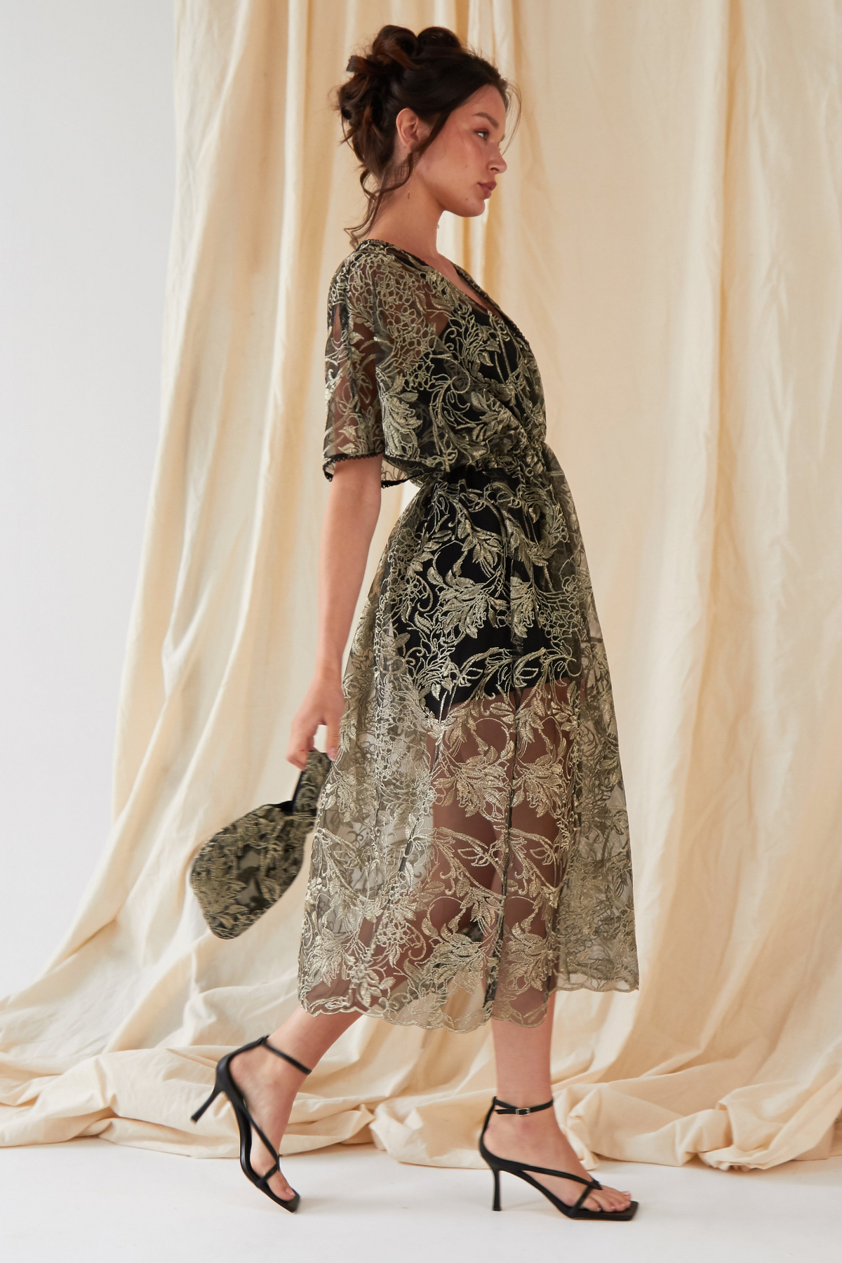 Gold Lace Pouch Bag