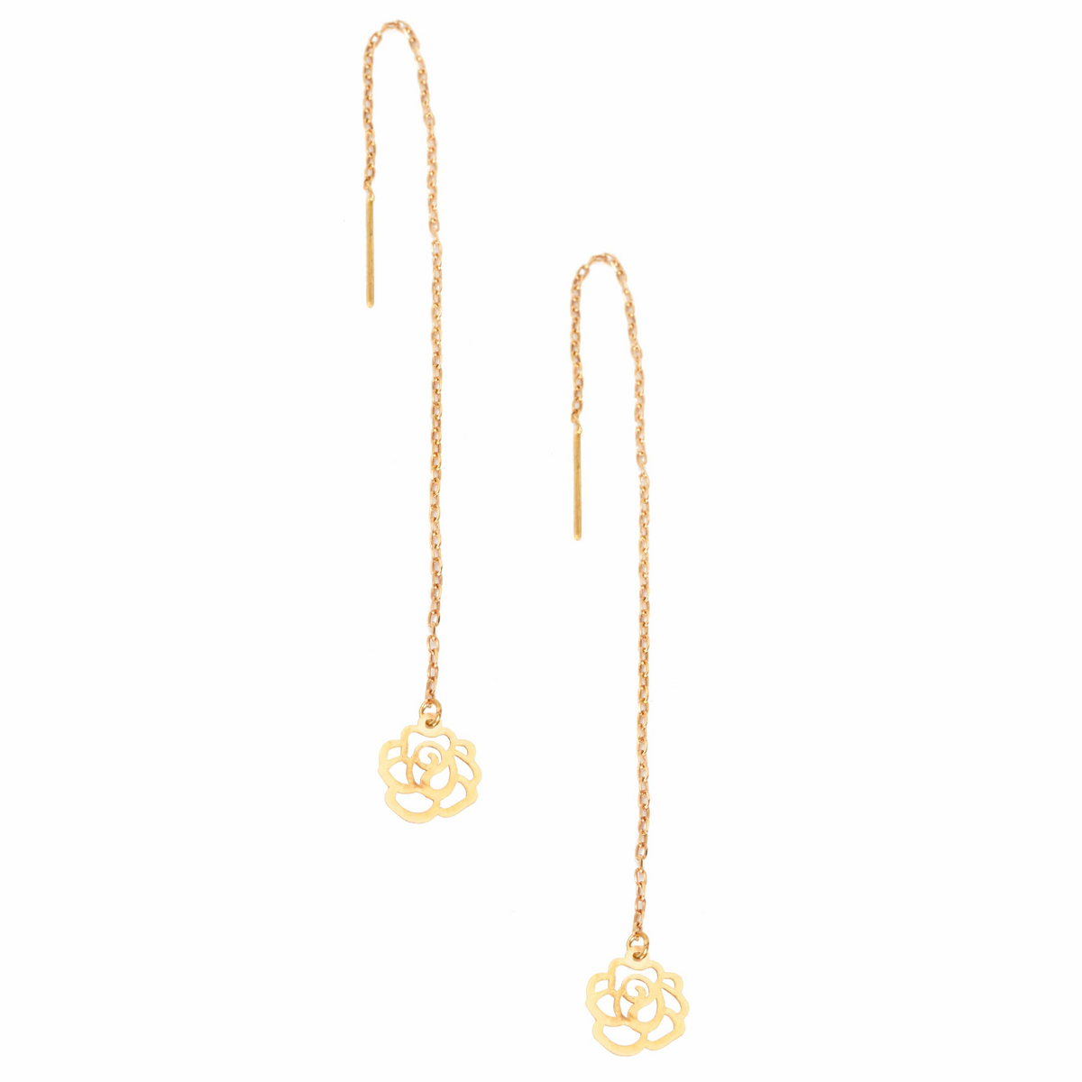 Gold Thread Through Earrings