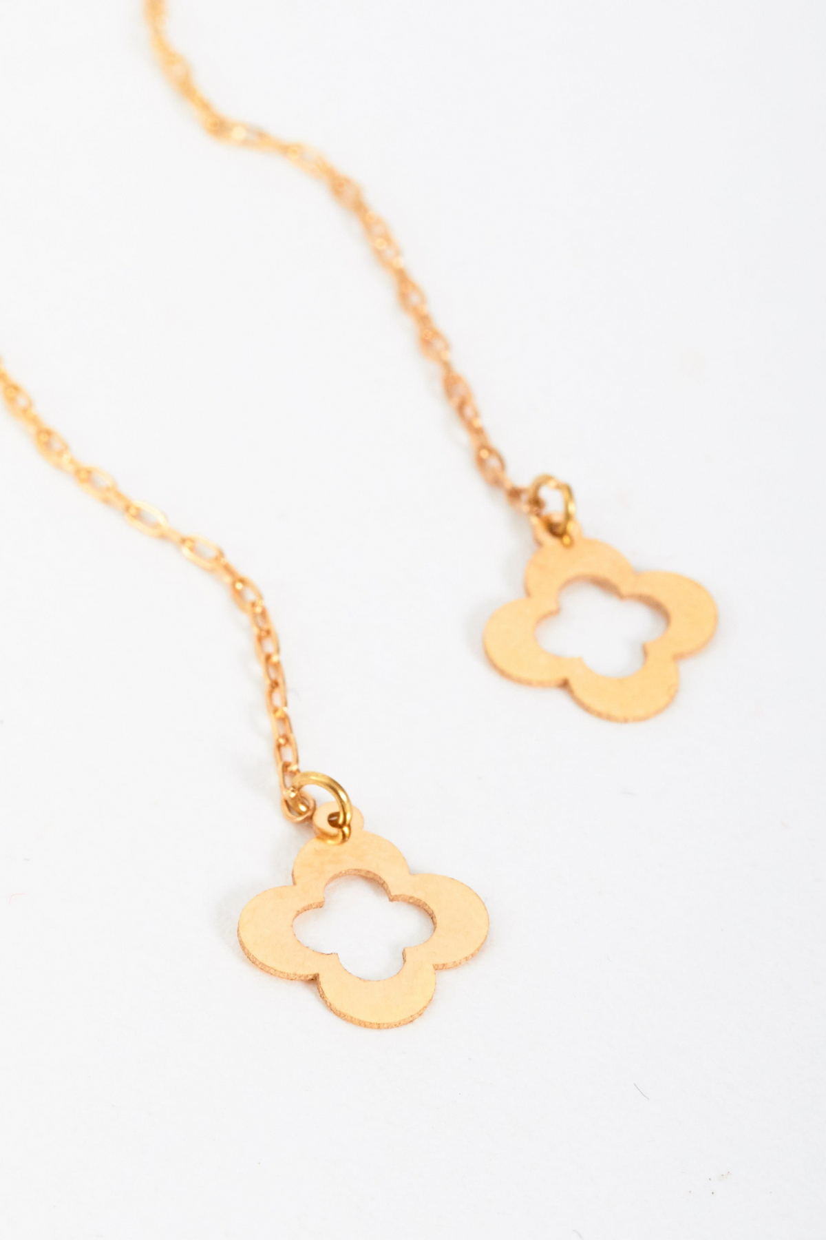 Clover Drop Earrings Gold