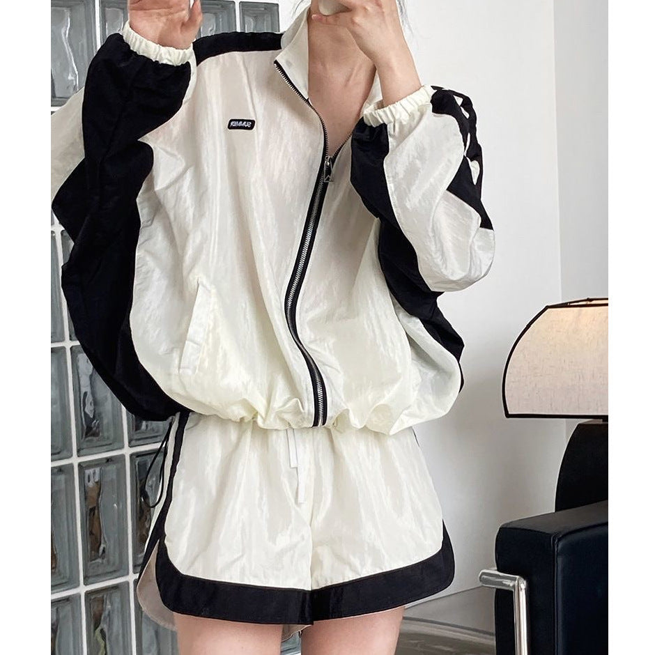 Color-blocked Sun-protective Clothing Casual Lightweight Outfit Set