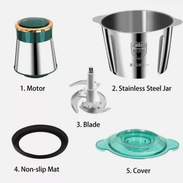 3L Electric Meat Grinder Powerful Food Chopper 250W Blender Processor Mixer
